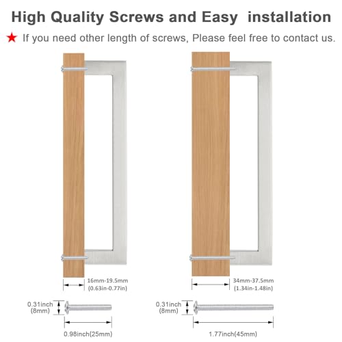 Probrico 5 Pack Hole Centers 6.25inch Brushed Satin Nickel Cabinet Handles, Stainless Steel Kitchen Drawer Pulls,Square Corner Bar Dresser Pull Handle 6.75inch Length - color: Brushed Nickel, size: Hole Center: 160mm(6.3inch)