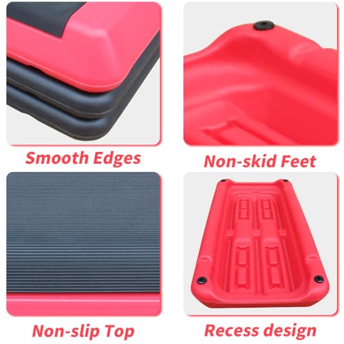 Adjustable Aerobic Stepper Platform for Home Fitness Workouts, Low-Impact Cardio Exercise Step with Non-Slip Surface