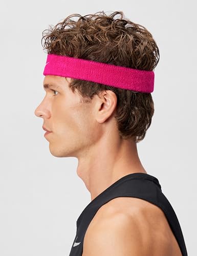 Nike Unisex Adult Swoosh Classic Headband - color: Vivid pink/white