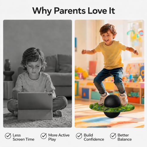 Pogo Ball for Kids & Adults Up to 200 lbs, Balance Toy for Indoor Outdoor | Balance Coordination Bounce Board Pop Ball Cool Fun Challenge Indoor Outdoor Toys Pogo Jumper Birthday Gifts for Boys Girls - color: green