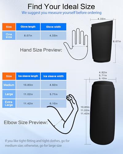 Wrist Elbow Ice Pack Wrap, Reusable Ice Pack Gel Compression, Slip-On Design,Long Lasting Cold & Warm for Pain Relief and Recovery of Elbow/Hand, Carpal Tunnel, Arthritis, Swelling(Extra Large) - color: Dark Black, size: XL-Standard
