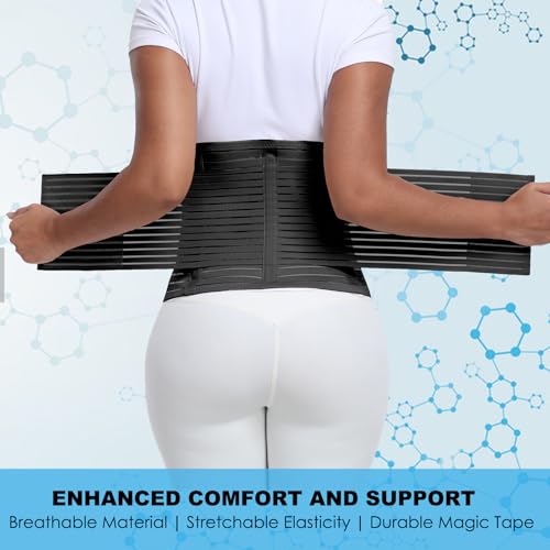 Postpartum & Post Surgery Abdominal Binder. Postpartum Belly Band | Belly Support Recovery after C-Section, Natural Birth, Hysterectomy, Hernia Belt (Black,XL) - color: Black, size: X-Large
