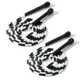 Experience Smooth and Adjustable Jumping with the IDOU Beaded Jump Rope - Unbreakable Handles, Tangle-Free Rotation, and Customizable Length. The Ultimate Fitness Companion! - color: 2 PACK Black & W Beaded