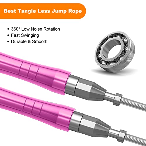 Jump Rope, High Speed Weighted Jump Rope - Premium Quality Tangle-Free - Self-Locking Screw-Free Design - Jump Ropes for Fitness - Skipping Rope for Workout Fitness, Crossfit & Home Exercises - color: Purple