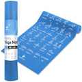 NewMe Fitness Yoga Mat for Women and Men - Large, 5mm Thick, 68 Inch Long, Non Slip Exercise Mats w/ 70 Printed Yoga Poses for Pilates, Workout and Stretching - Home and Gym Essentials - color: Blue