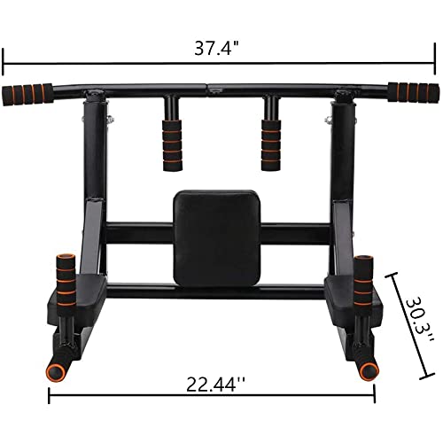 ptlsy Wall Mounted Pull Up Bar Multifunctional with Multi-grip Chin Up Bar Heavy Duty Dip Station for Home Gym Indoor Workout, Fitness Equipment, Dip Stand Supports to 440 Lbs - style: Movable Style