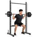 Soozier Squat Rack with Pull-Up Bar, Adjustable Power Rack with Barbell Bar, Multi-Functional Steel Bench Press Rack for Home Gym Strength Training, Black - color: Black