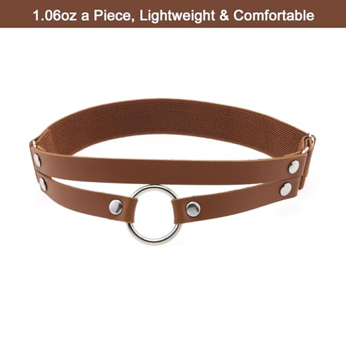 Adjustable O-ring Leg Garter, Elastic Thigh Garters Belt for Women, 1 Pair - color: Brown