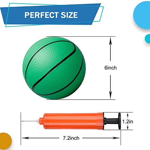 6" Mini Basketball for Mini Basketball Hoop, Small Replacement Ball for Over The Door Hoop, Little PVC Playground Pool Ball for Kids Toddler, Beach Indoor Outdoor Sport Game 3 PCS (Rainbow) - color: multicolored