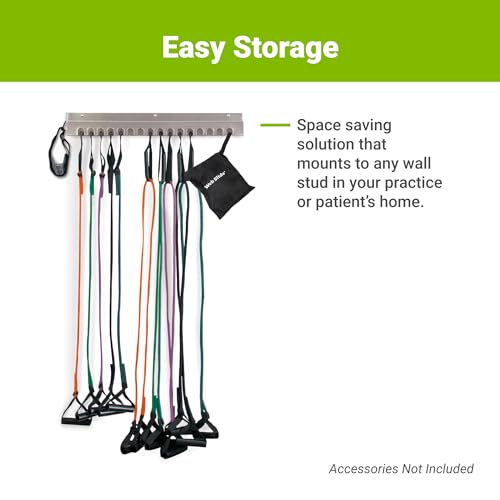 Web Slide-Storage Rack - Stainless Steel - 16 Slots - Perfect for Organizing - Physical Rehab Equipment Storage for Clinic, Home, or Gym
