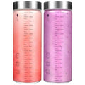 Glass Juice Bottles with Lids, 18 Oz Wide Mouth Glass Water Bottles, for Juicing, Protein, Smoothie, Milk, BPA Free, Stainless Steel Lids, Shaker Bottles (18 Oz / 2 Pack) - size: 18 Oz--2 Pack