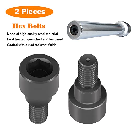 Bonbo Hex Bolts Fit for Bars of Olympic, Curl Bars, Tricep, Dumbbell(2-Pack)