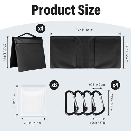4 Packs Sandbags Weight Bags for Photo Studio Photography Video Equipment, Heavy Duty Sandbag Set for Photo Tripod, Canopy, Pop up Tent, Umbrella Base, Picnic Table,Fishing Chair - size: 4 PCS