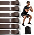 6-Pack Premium Natural Rubber Thickened Workout Resistance Bands Set for Home Gym & Physical Therapy, Anti-Snap Durable Exercise Bands for Full Body Strength Training, Legs, Glutes, Multi-Level - color: XX-Heavy-6 Set-Coffee