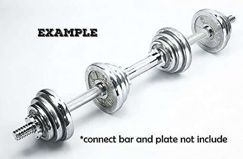 Threaded Dumbbell 12.6/14.2/15.7/18.1/19.7inch(30/35/40/46/50cm) Handles/Adjustable Dumbbell Bar Handles - Fit 1 inch Standard Weight Plate - Weightlifting Accessories - Sold in Pair - size: 14.9 inch
