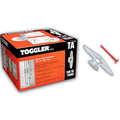 TOGGLER Toggle TA Hollow Door Anchors, Polypropylene Heavy Duty, Fits #8–#12 Screws, 1/8"–1/4" Grip Range, 124 lbs Grip in 1/4" Plywood, Made in USA (Pack of 100 Screws not Included) - size: 100 Pack w/o Screws