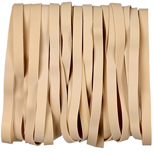 AMUU Rubber Bands Thick Size #107 Wide 30 Pack Big Elastics Bands Large Long Rubber Bands for Office Supply File Folders Box Books Gifts Notebook(7" x 5/8") - color: Light brown