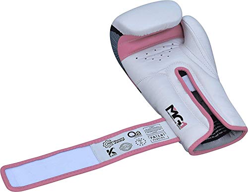 RDX Boxing Gloves EGO, Sparring Muay Thai Kickboxing MMA Heavy Training Mitts, Maya Hide Leather, Ventilated, Long Support, Punching Bag Workout Pads, Men Women Adult 8 10 12 14 16 oz - color: PINK, size: 12OZ