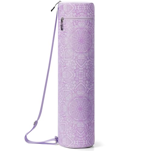 Gonex Yoga Mat Bag with Full-Zip Design, Fits Most Mats | 600D Oxford Fabric, Wet Pocket, Front Zip Pocket, Adjustable Strap, Fits Mats up to 26" - color: Soft Lavender