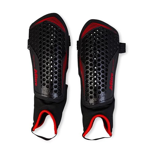 Mitre Unisex Soccer Shin Guards - color: Aircell Carbon Black/Red, size: Medium
