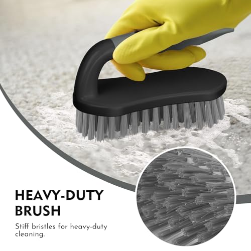 SetSail Scrub Brush, Heavy-Duty Scrub Brushes for Cleaning,Black Grey - color: Black Grey, size: 4-pack