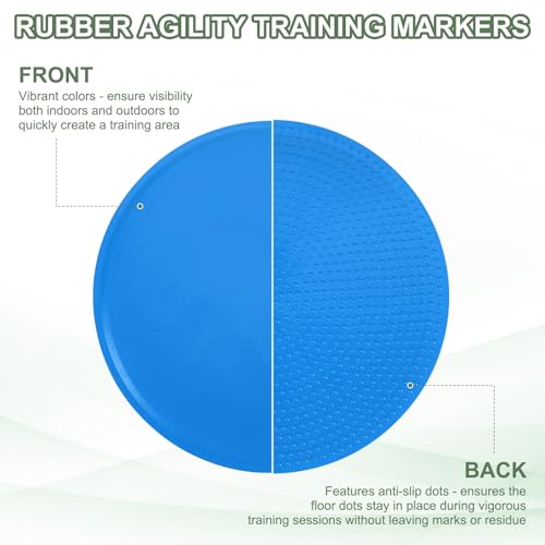 Spot Markers, Poly Spot Marker for Agility Training Floor Dots Non Slip Flat Field Cones - color: Blue, size: 10 cm/3.9inch
