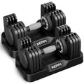Keppi Adjustable Dumbbells Set-25lb/40lb/55lb/60lb, Anti-Slip Metal Fast Adjust Weight Handle, Exercise & Fitness for Full Body Workout - Adjustable Dumbbell Series - style: 40LB-Pair