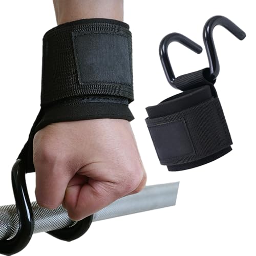 Anti Slip Fitness Lifting Hooks, Adjustable Grip Wristband, Functional Weightlifting Tool, Home Gym Accessory, Pull Up Training Tool with Comfortable Design, Lifting Hooks for Strength