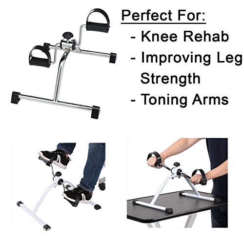 Carex Under Desk Pedal Exerciser - Compact Exercise Equipment for Arms and Legs - Great for Elderly, Seniors, Disabled or Office Use