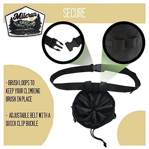 Chalk Bag, Rock Climbing, Bouldering, Adjustable Belt, 2 Zippered Pockets, Brush Loops, Weightlifting, Gymnastic, Crossfit