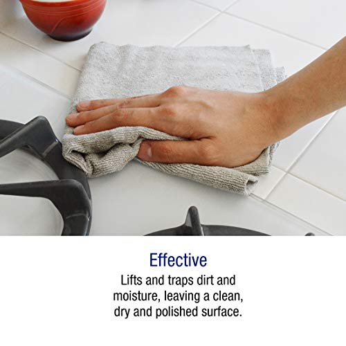 Ultra-Cut Absorbent Microfiber Towels, Silver-Embedded, Lint & Scratch-Free, for Home, Lab, & Dairy Industry Use, 12x12 Inches 25-Pack