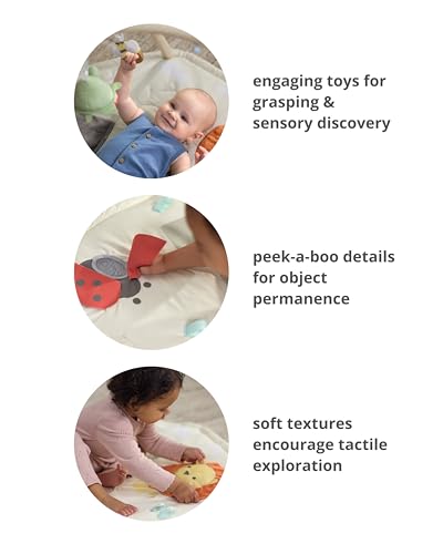 Skip Hop Baby Play Gym 3-in-1 Sensory Tummy Time Activity Mat with 17+ Skill-Building Developmental Activities, 14 Animals & Shapes, 5 Hanging Toys and Crocodile Mirror, Geometric Wonders, Age 0-2y - color: Geometric Wonders Play Gym