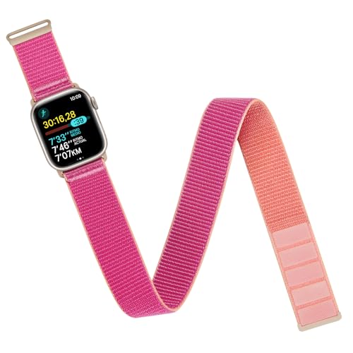 Arm/Ankle Band Compatible with Apple Watch 38mm 40mm 41mm 42mm 44mm 45mm 46mm 49mm for Women Men, Adjustable and Breathable Nylon Armband/Ankle Strap for iWatch SE3 2 1 Ultra Ultra2 Ultra3 Series 11 10 9 8 7 6 5 4 3 2 1 - color: Standard (Pomegranate), si