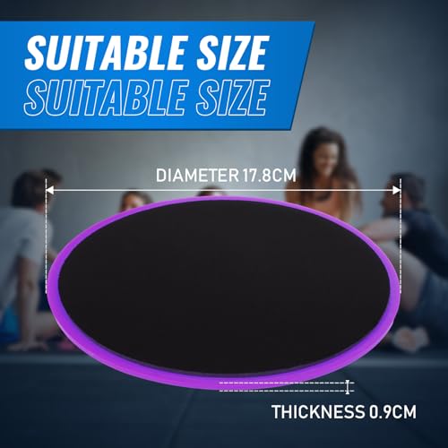 Wettarn 24 Pcs Core Sliders for Working Out Abdominal Exercise Gliding Discs Dual Sided Workout Disc Fitness Sliders Exercise Gear for Gym Floors Training Abdominal Core Strength - color: Purple
