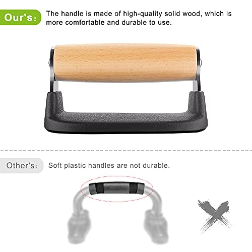 Dolibest Push Up Bar, 12'' High Parallettes Bars with Wooden Handles, Stable and Comfortable Calisthenics Equipment, Suitable for Handstand, L-Sit, Dip Bar, Strength Training for Indoor Outdoor Use - color: Wooden Handle