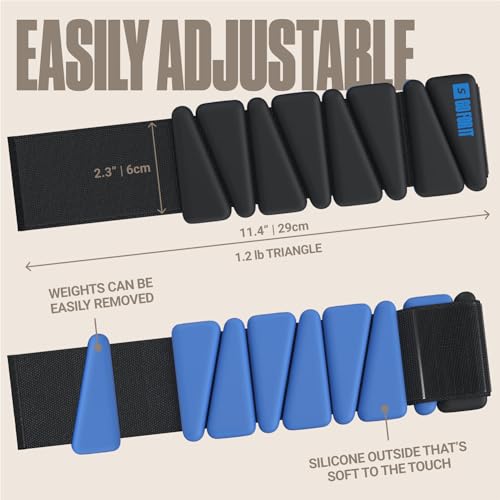 SPORTBIT Wrist and Ankle Weights for Women - Set of 2 (1lb Each) Wearable Ankle & Wrist Weights - Leg & Arm Bands, Silicone Weighted Bracelets for Workout, Walking, Running, Yoga, Pilates - color: *Blue