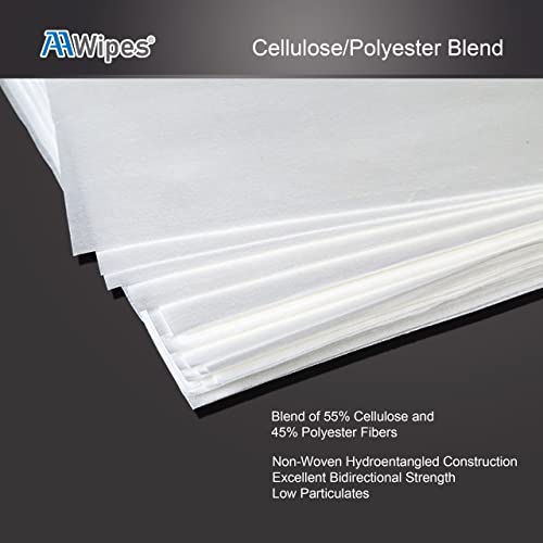 AAwipes Cleanroom Wipes Nonwoven Wipers Cellulose/Polyester Blend (12" x 12" 150PCS) for Lab, Electronics, Pharmaceutical, Printing and Semiconductor Industries (NW06812)