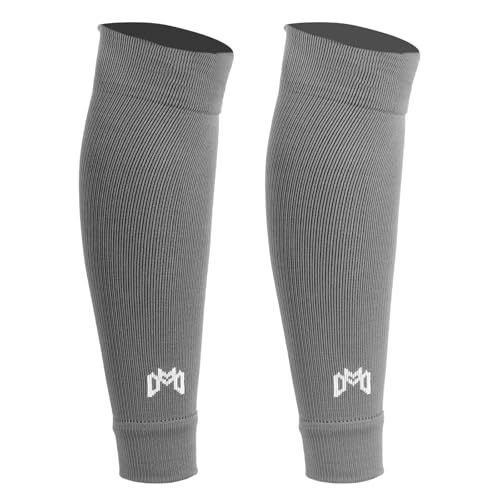 MediCaptain Pre Cut Soccer Sock Sleeves, Companion for Soccer Grip Socks, Securely Holds Shin Guards, Compression Leg Warmer - color: Gray