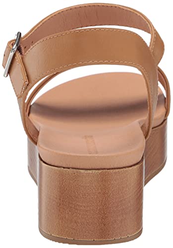 Amazon Essentials Women's Two Band Ankle Strap Open Toe Flatform Sandal - color: Cognac, size: 9.5