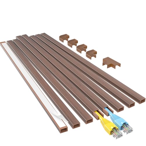 Yecaye Cord Hider, 113in Cord Covers for Wires on Wall, One-Cord Cord Organizer, Easy Install Cable Management Kit, Cable Cover Home Office, W0.59in H0.4in, Cherry - color: Cherry, size: 113in L x 0.59in W x 0.4in H