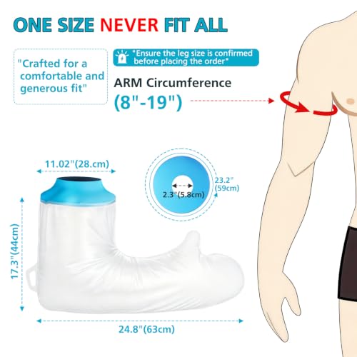 Asunby Waterproof Cast Covers for Shower Arm, Reusable Adult Long Arms Protector Bag after Surgery, Durable Showering Sleeve for Wound Hands/Wrist/Elbow/Finger, Recovery Supplies Gifts - size: Adult Arm-Long