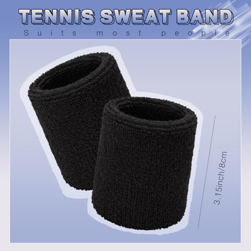 Willbond Wrist Sweatbands, Sports Sweatbands for Competition, Sweat Absorbent, for Basketball, Tennis, Football, Running and Work (Pack of 6) - color: Black,White ,Lake Blue