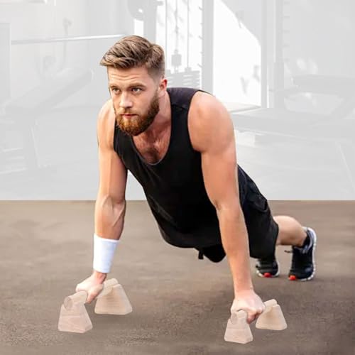2PCS Wood Push Up Bars with Non Slip Base Pad Exercise Home Workout Equipment Wooden Parallettes Handle Stands Grip for Men Strength Training, Planks Calisthenics - size: 35cm