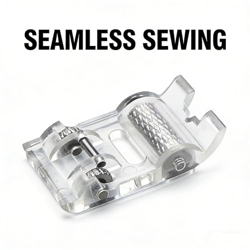 4 Pcs Roller Sewing Machine Presser Foot, Low Shank Snap-On Compatible with Singer Brother Janome Juki & More Sewing Machines, Ideal for Fabric Sewing & Craft Projects