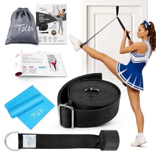 Leg Stretcher Strap with Door Anchor and Resistance Band, Splits Trainer | Home Flexibility Trainer for Splits, Ballet, Dance, Cheer, Yoga, Gymnastics, Pole and Taekwondo, Kids to Adults, All Levels - color: Classic Black