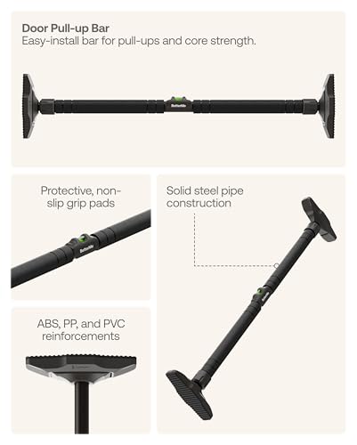 BetterMe Door Pull Up Bar - Pull Up Bar for Doorway No Screws Tool-Free Setup - Doorway Pull Up Bar with Grip Pads - Over the Door Pull Up Bar for Pull-Ups and Core Workouts at Home