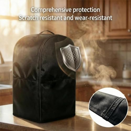 Commercial food mixer cover - a waterproof protective cover suitable for 10 quart vertical mixers, with a handle on the top and pockets on the side; Made of black high-density Oxford cloth - size: Suitable for 10-quart