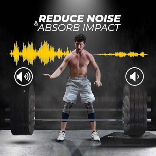 Yes4All Silencer Drop Pads/Weightlifting Drop Pads with PVC Cover & Easy Carry Handles – Sold in PairsVariation Theme - color: F. Black - 10in