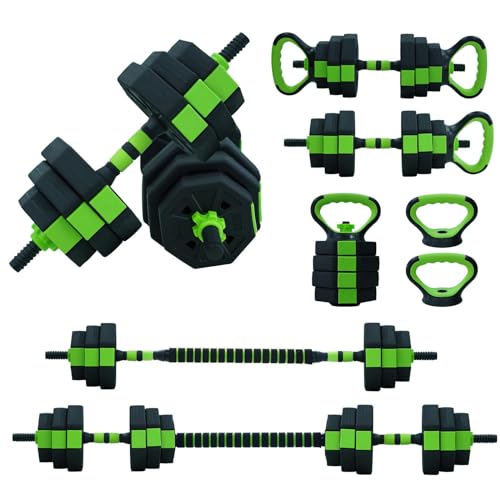 44/66/88Lb Dumbbell Sets Adjustable Weights, Free Weights Dumbbells Set for Home Gym - color: Green-Octagon, size: 66 LBS