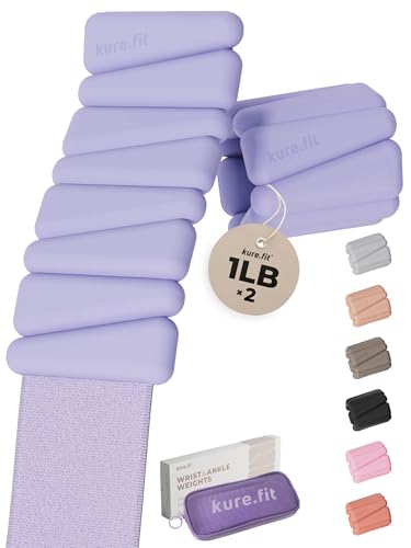 Pilates Weight | Wrist & Ankle Weights for Women | Weighted Bangles | 1LB/ 2LB Each (Set of 2) - color: Lilac, size: 1 LB